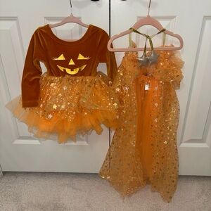 Sparkling Orange Pumpkin Costume Set for Kids